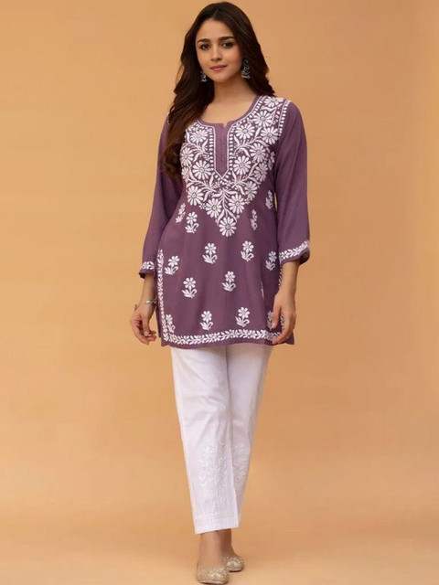 OPIVE FASHION HUB Viscose Rayon Embroidered Kurtis