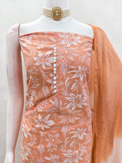 HERE&NOW Printed Pure Cotton Unstitched Dress Material - Image 5