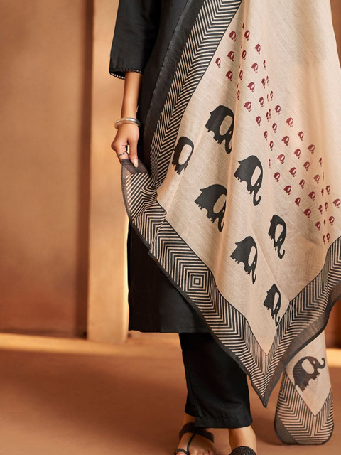 Anouk Women Ethnic Motifs Regular Kurta with Trousers & With Dupatta - Image 6