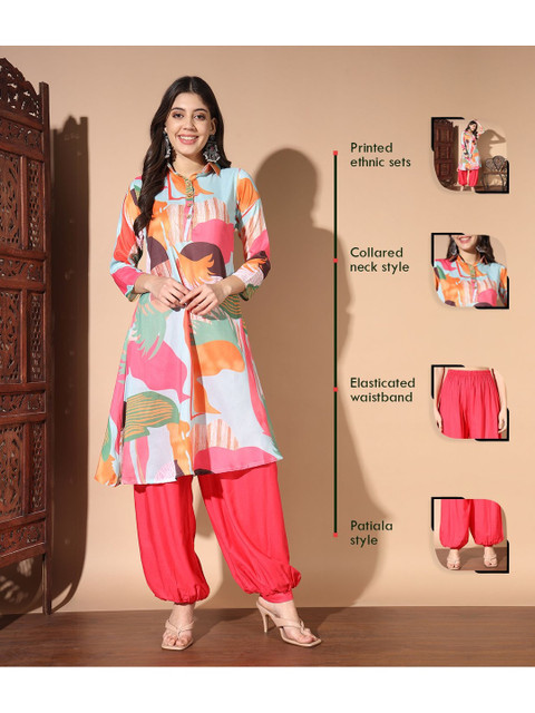 SZN Women Printed Regular Kurta with Patiala