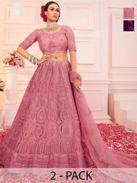 REELOVE FACTORY Embellished Sequinned Semi-Stitched Lehenga & Blouse With Dupatta