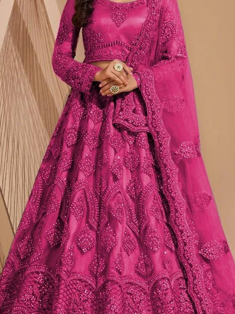 REELOVE FACTORY Embellished Sequinned Semi-Stitched Lehenga & Unstitched Blouse With Dupatta - Image 5