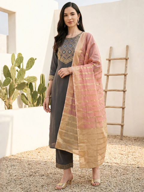 Indo Era Woven Design Dupatta with Zari