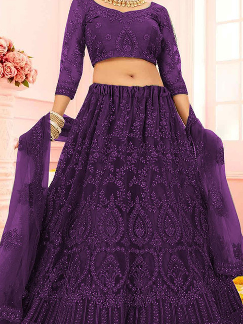REELOVE FACTORY Embellished Sequinned Semi-Stitched Lehenga & Blouse With Dupatta - Image 6