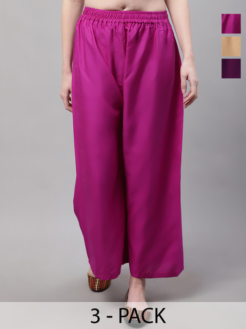 Valles365 by S.C. Women 3 Flared Ethnic Palazzos