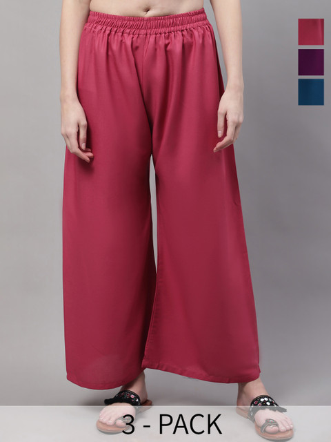 Valles365 by S.C. Women 3 Flared Ethnic Palazzos