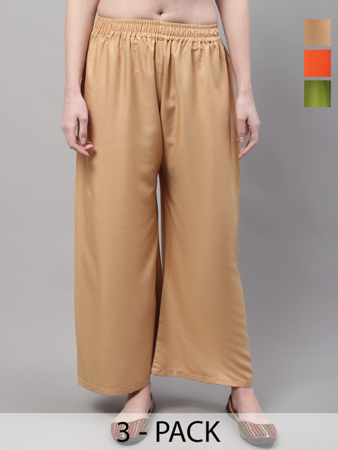 Valles365 by S.C. Women 3 Flared Ethnic Palazzos