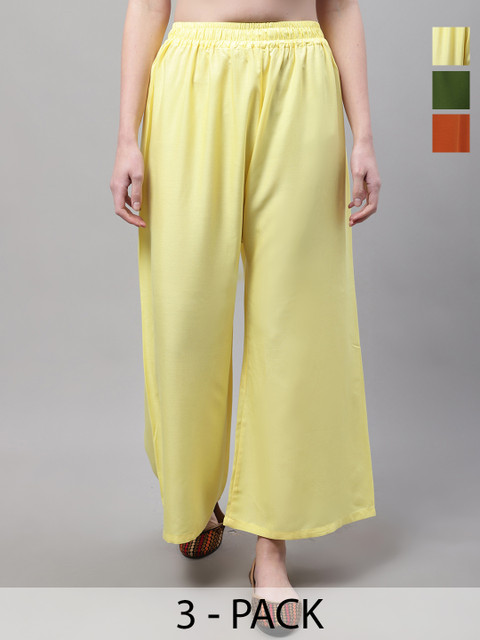 Valles365 by S.C. Women 3 Flared Ethnic Palazzos