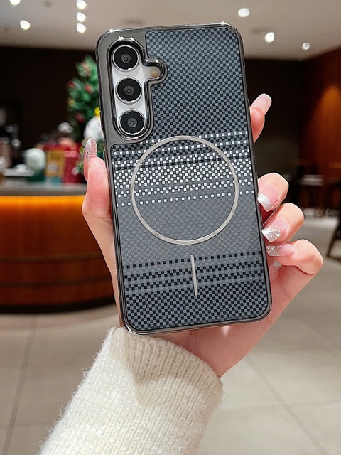 Luxury Kase Geometric Printed Samsung Galaxy S24 FE 5G Back Case Mobile Accessories