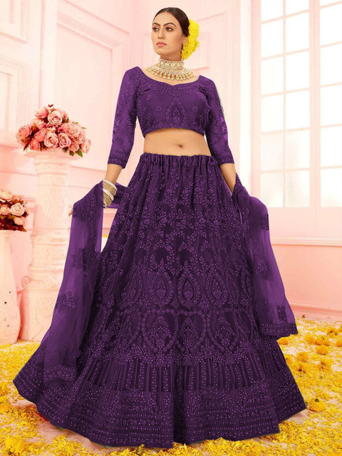 REELOVE FACTORY Embellished Sequinned Semi-Stitched Lehenga & Blouse With Dupatta - Image 2