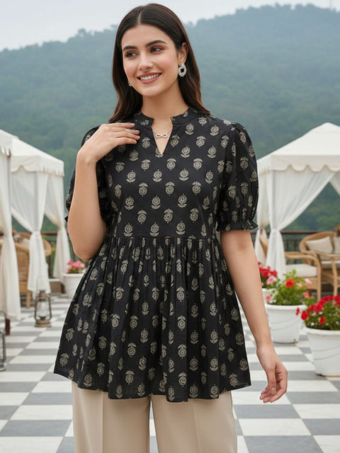 Anouk Ethnic Motifs Printed Pure Cotton Empire Kurti