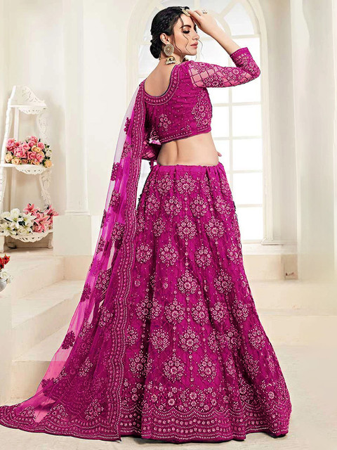 REELOVE FACTORY Embellished Sequinned Semi-Stitched Lehenga & Unstitched Blouse With Dupatta - Image 3
