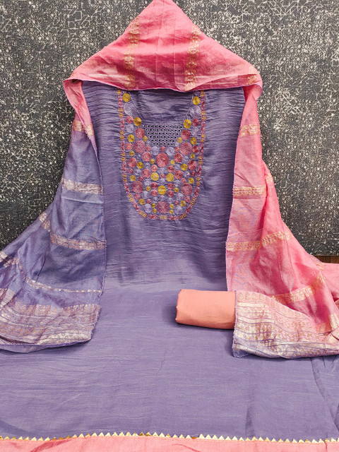 HERE&NOW Embroidered Pure Cotton Unstitched Dress Material