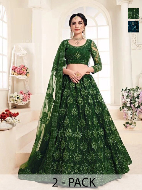 REELOVE FACTORY Semi-Stitched Lehenga & Unstitched Blouse With Dupatta