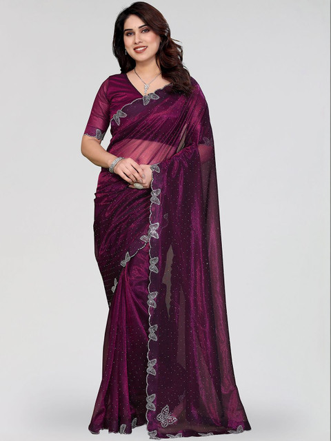 Moda Rapido Embellished Sequinned Net Heavy Work Saree