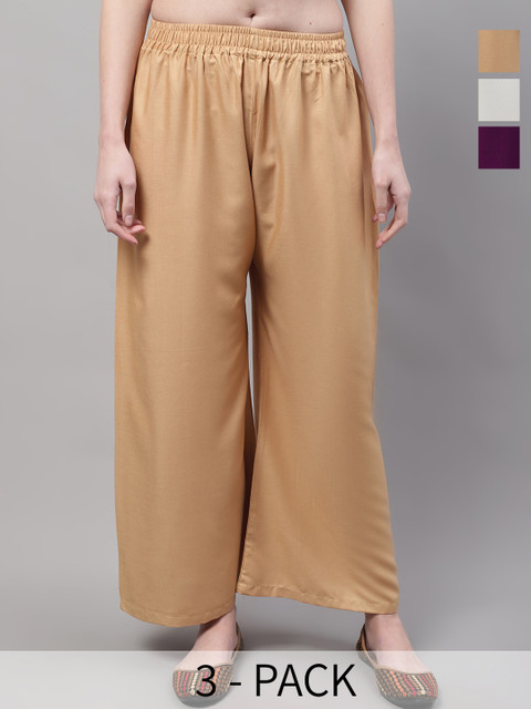 Valles365 by S.C. Women 3 Flared Ethnic Palazzos