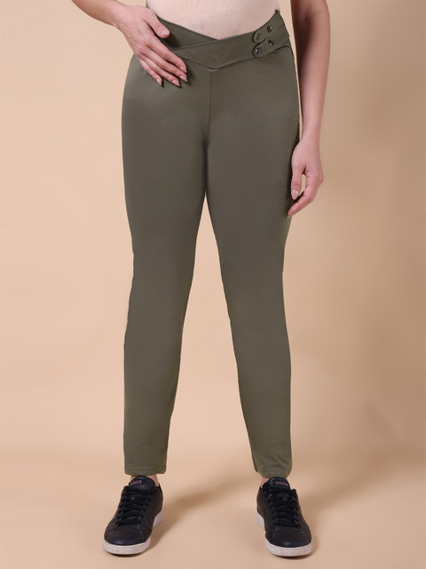 THE MAMA KLUB Women Original Tapered Fit High-Rise Maternity Trousers