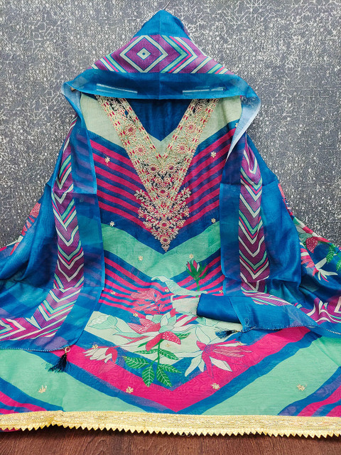 HERE&NOW Embroidered Unstitched Dress Material - Image 3