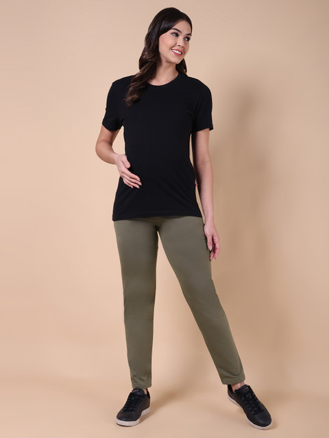 THE MAMA KLUB Women Original Tapered Fit High-Rise Maternity Trousers - Image 4