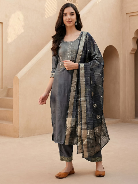 Indo Era Woven Design Art Silk Dupatta