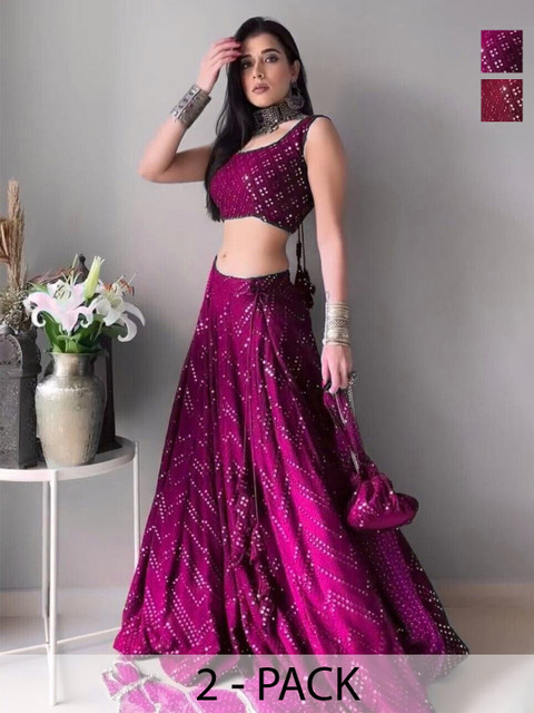 REELOVE FACTORY Embellished Sequinned Ready to Wear Lehenga & Blouse With Dupatta
