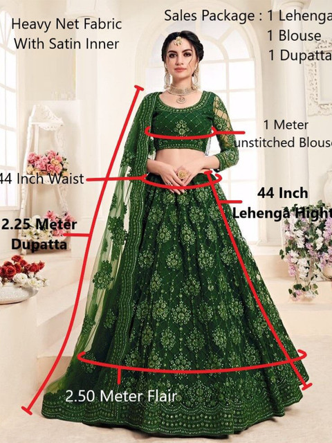 REELOVE FACTORY Embellished Sequinned Semi-Stitched Lehenga & Unstitched Blouse With Dupatta - Image 7