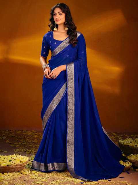 Mitera Zari Poly Georgette Saree