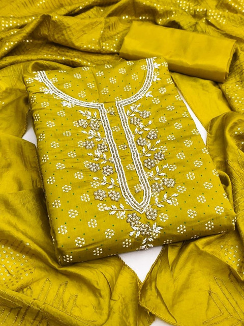 KALINI Embroidered Unstitched Dress Material