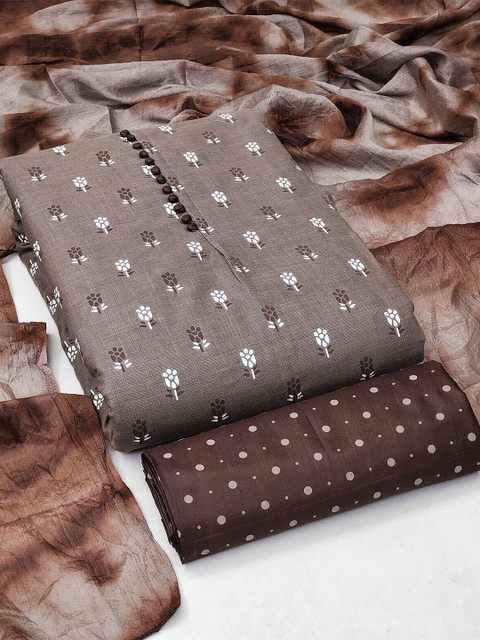 HERE&NOW Printed Pure Cotton Unstitched Dress Material