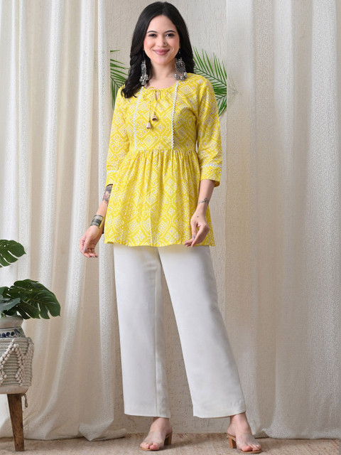 Anouk Mirage Ethnic Motifs Printed Pure Cotton Empire Kurti