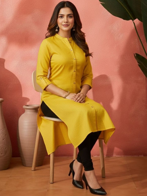 Sangria Mandarin Collar Straight Kurta - Image 2