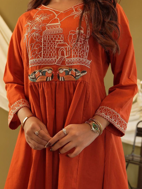 SHOPLANCE Embroidered Tunic With Trousers Co-Ords - Image 2