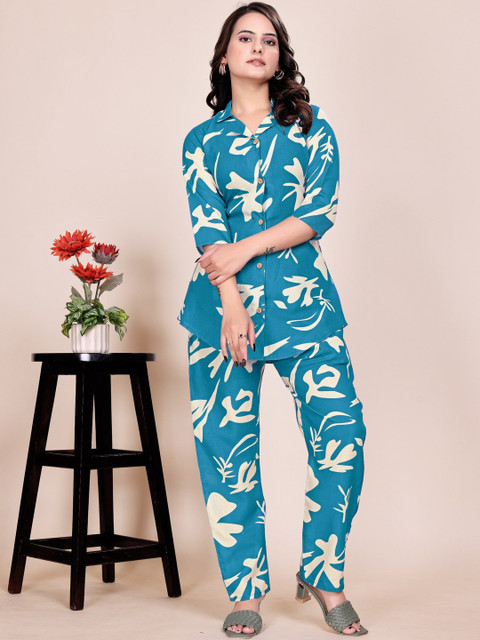 SHOPLANCE Printed Tunic With Trousers Co-Ords