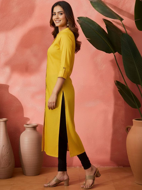Sangria Mandarin Collar Straight Kurta - Image 5