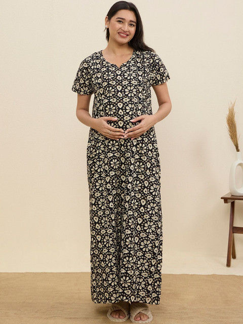 MomToBe Printed Maxi Nightdress
