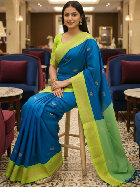 A S CREATION Woven Design Zari Art Silk Kanjeevaram Saree