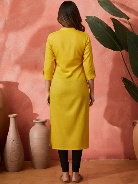 Sangria Mandarin Collar Straight Kurta - Image 4