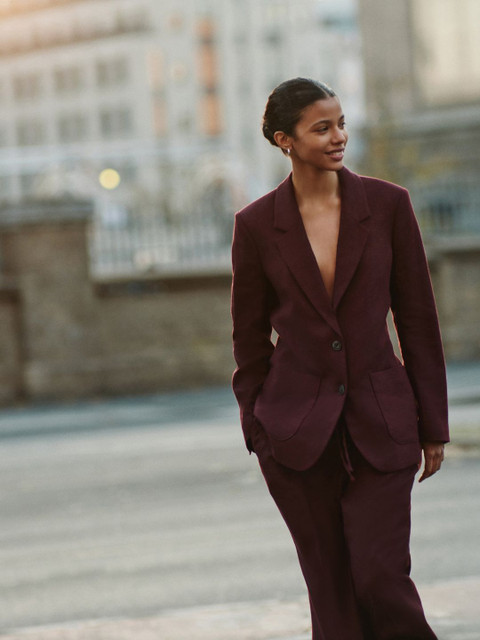 NEXT Single-Breasted Notched Lapel Oversized Blazer