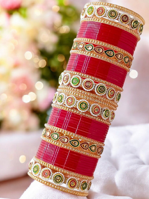 Weuva Love We Craft Set Of 50 Stone Studded & Beaded Bangle