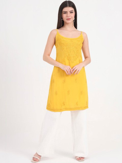 The Chikan Label Embellished Embroidered Ethnic Longline Top