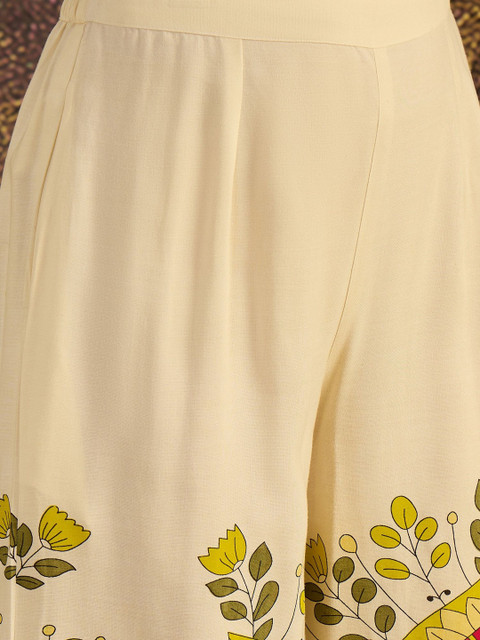 Sangria Self Design Shirt Collar Tunic & Palazzos Co-Ords - Image 5