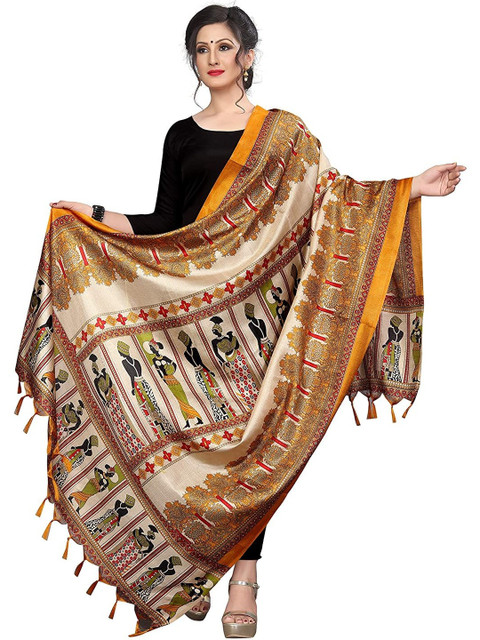 SEKMANY Printed Cotton Silk Dupatta