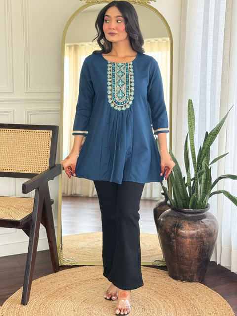 CORSICA Embroidered Ethnic Top