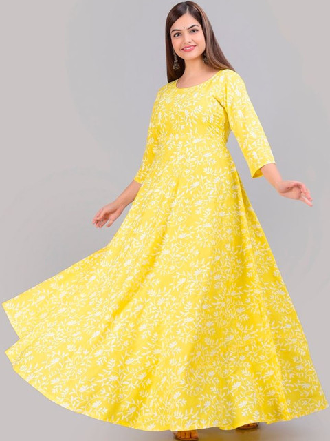 Sangria Printed Round Neck Ankle Length Anarkali Kurta With Dupatta - Image 5