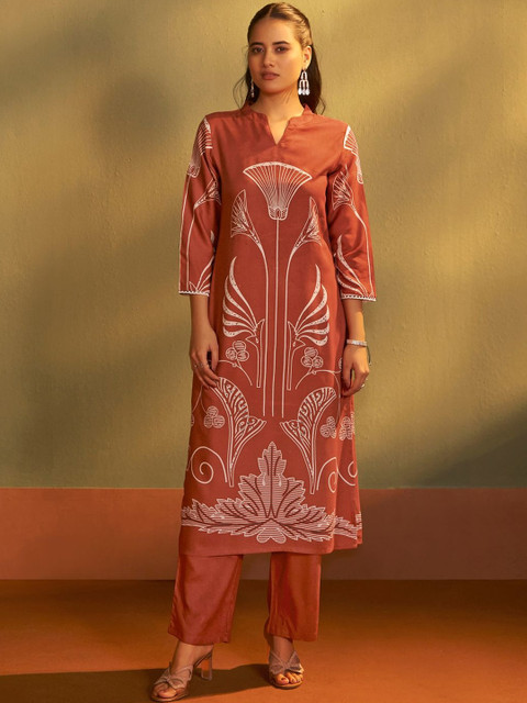 Anouk Printed V-Neck Top & Trousers Co-Ords - Image 6