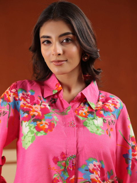 SANSKRUTIHOMES Printed Shirt Collar Shirt & Trousers Co-Ords - Image 5