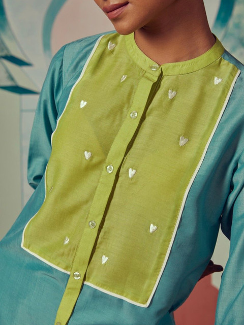 Anouk Colourblocked Mandarin Collar Top & Trousers Co-Ords - Image 4