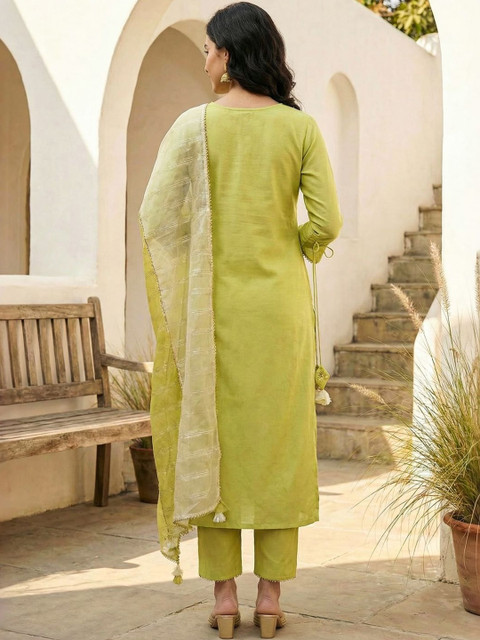 Indo Era Woven Design Organza Dupatta with Sequinned - Image 2