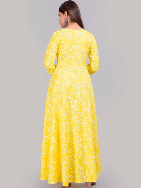 Sangria Printed Round Neck Ankle Length Anarkali Kurta With Dupatta - Image 2