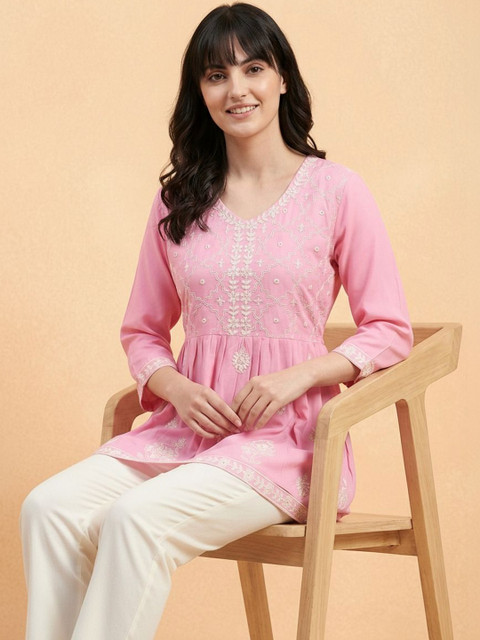 all about you Embroidered Ethnic Cotton Top - Image 5
